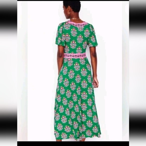 Boden Women's Green Ellie Maxi Floral Garden Party Colorful Tea Dress 4P - Picture 2 of 16